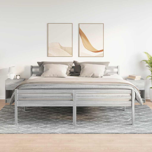 VidaXL (grey sonoma, 2 pcs) vidaXL Bedside Cabinets 2 pcs with Drawer Nightstand Bed Side Table 2
