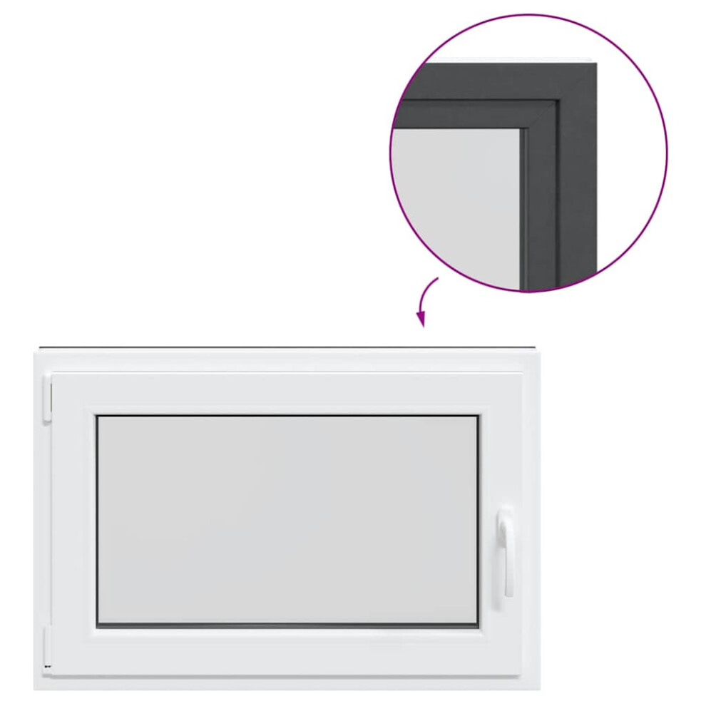 vidaXL Basement Window "RISOR" 60x100 cm Tilt&Turn DIN Left Anthracite