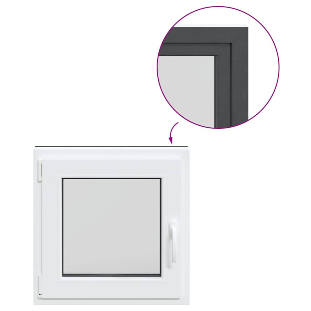 vidaXL Basement Window "RISOR" 50x50 cm Tilt&Turn DIN Left Anthracite
