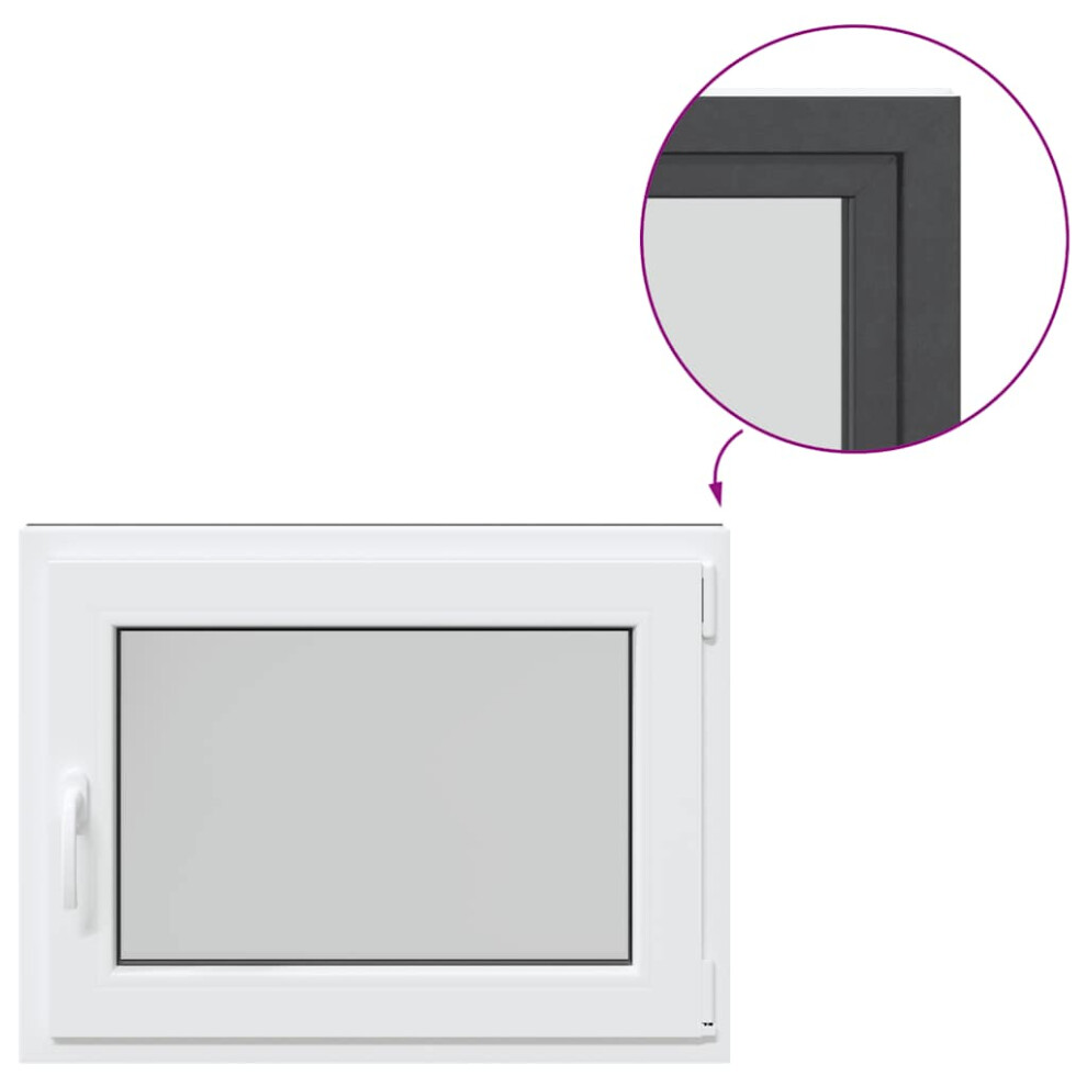 vidaXL Basement Window RISOR 80x50 cm Tilt&Turn DIN Right Anthracite