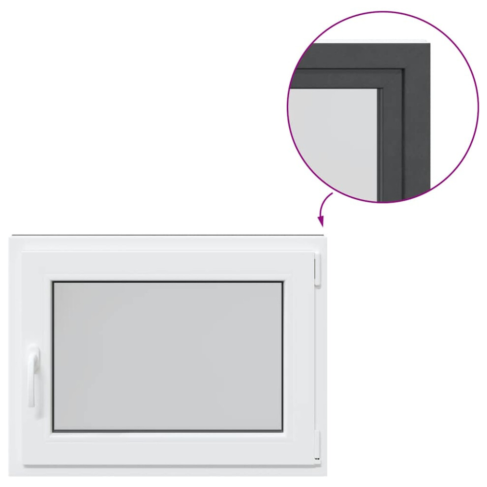 vidaXL Basement Window RISOR 80x70 cm Tilt&Turn DIN Right Anthracite