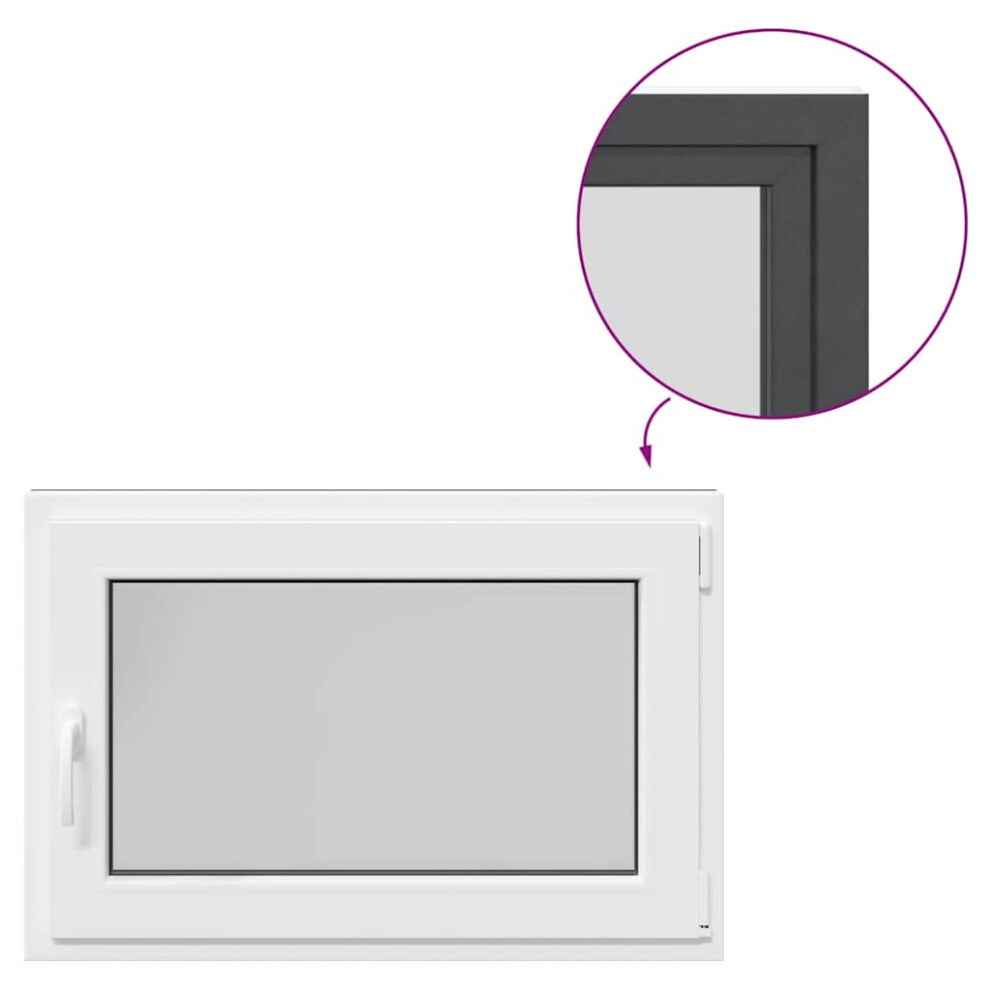 vidaXL Basement Window RISOR 90x50 cm Tilt&Turn DIN Right Anthracite