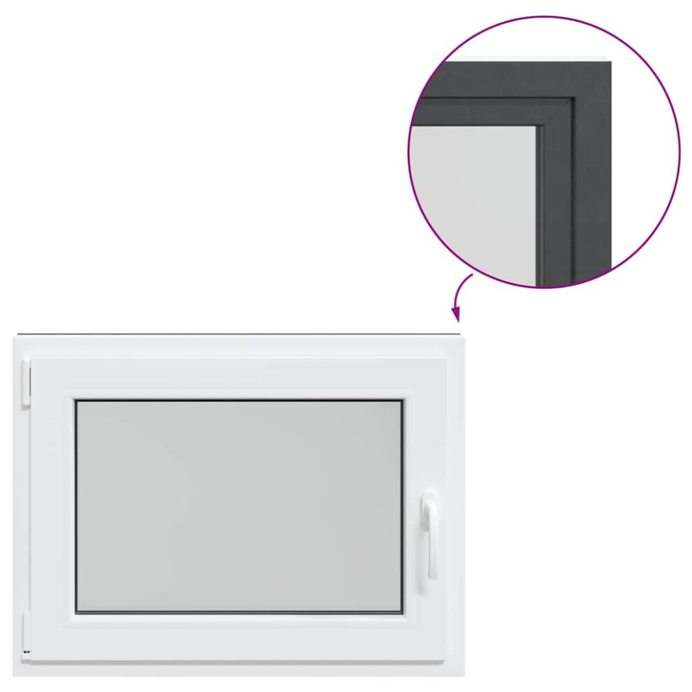 vidaXL Basement Window RISOR 80x60 cm Tilt&Turn DIN Left Anthracite