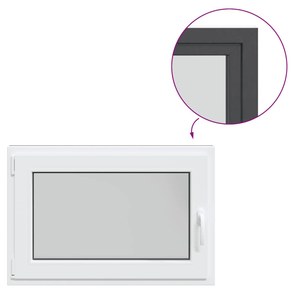 vidaXL Basement Window RISOR 90x70 cm Tilt&Turn DIN Left Anthracite