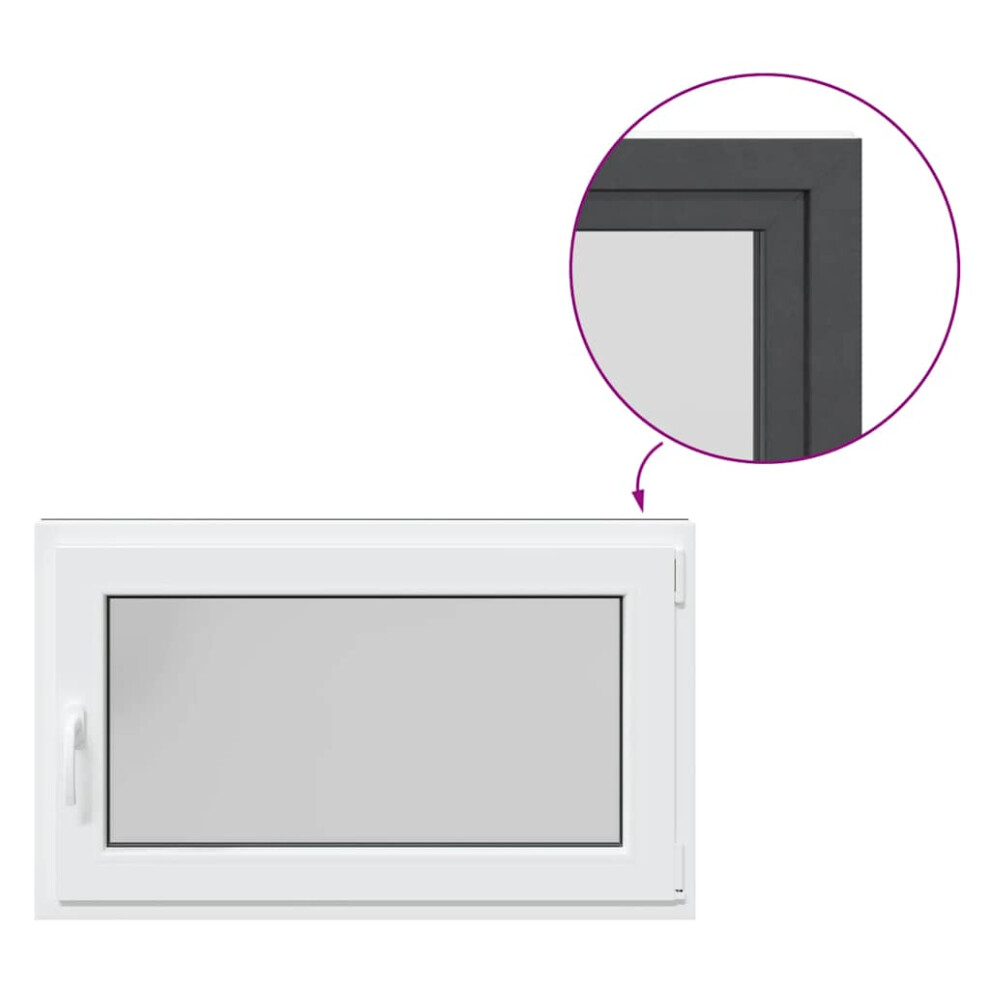 vidaXL Basement Window RISOR 100x60 cm Tilt&Turn DIN Right Anthracite