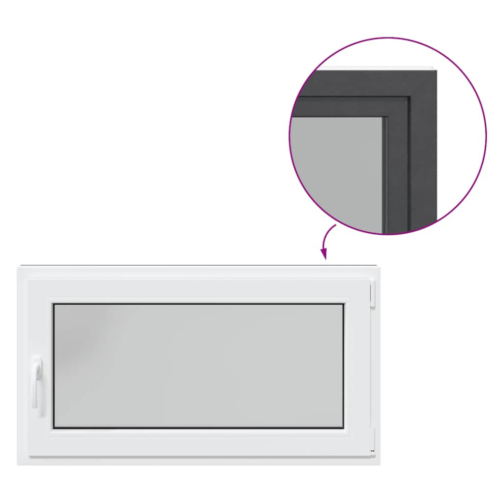 vidaXL Basement Window "RISOR" 110x50 cm Tilt&Turn DIN Right Anthracite