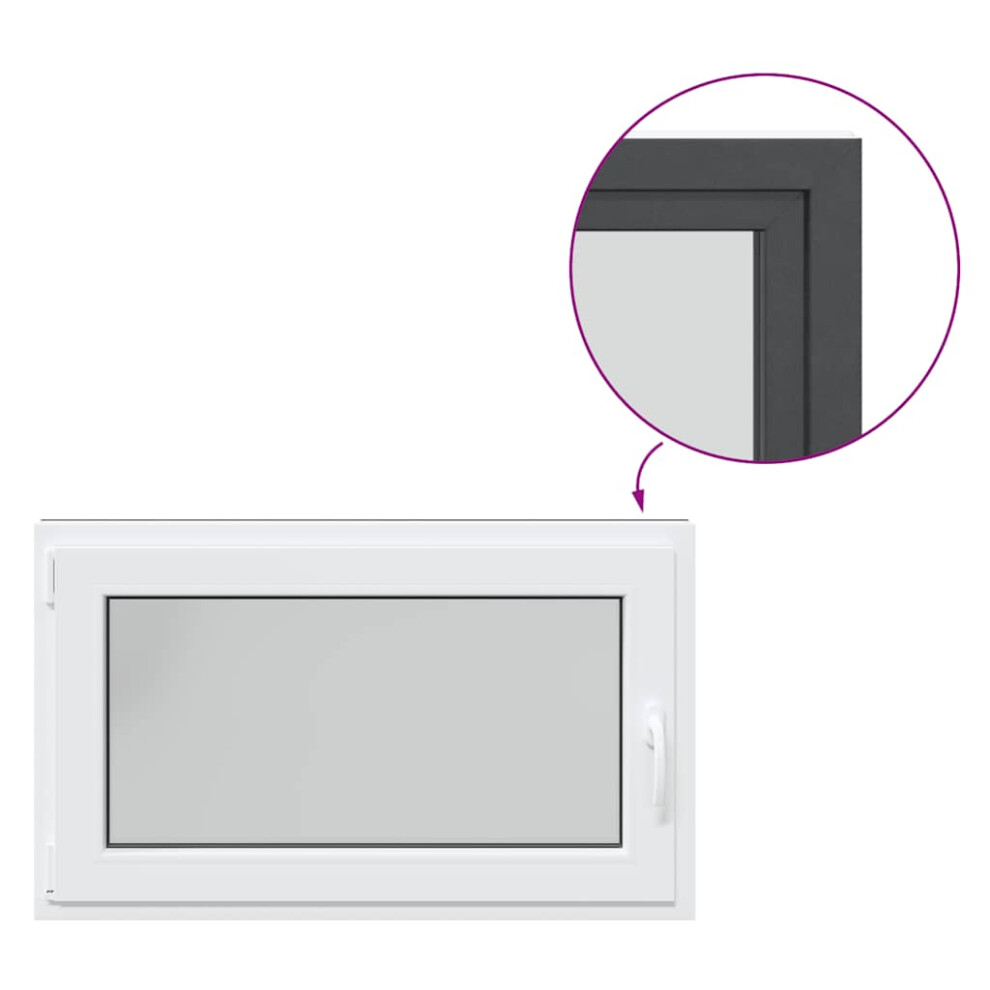 vidaXL Basement Window RISOR 100x60 cm Tilt&Turn DIN Left Anthracite