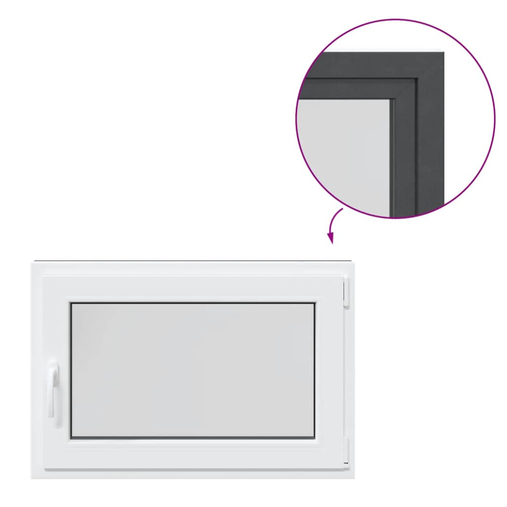 vidaXL Basement Window RISOR 90x70 cm Tilt&Turn DIN Right Anthracite