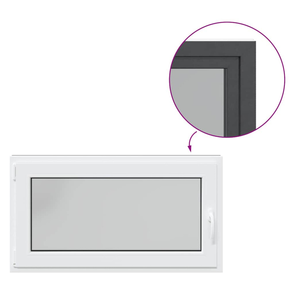 vidaXL Basement Window "RISOR" 110x70 cm Tilt&Turn DIN Left Anthracite