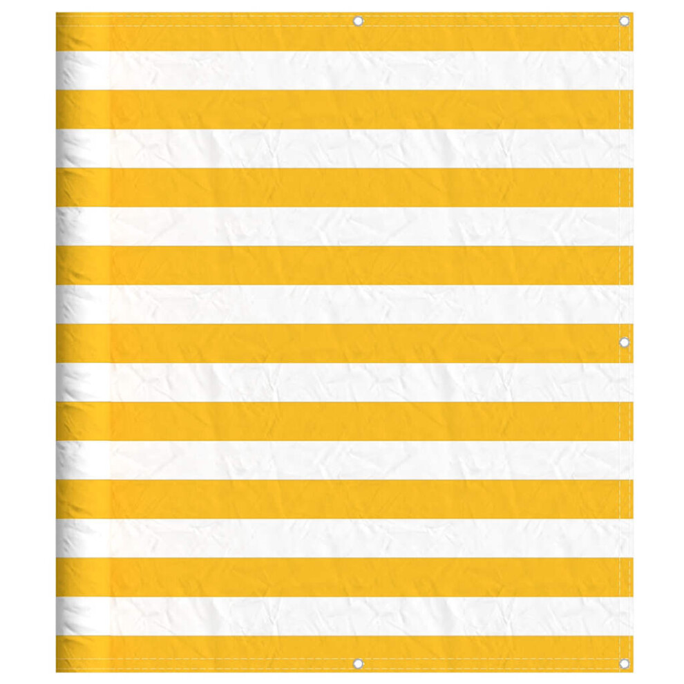 Vidaxl Balcony Screen Yellow And White Stripe 120X1000 Cm Garden Screen