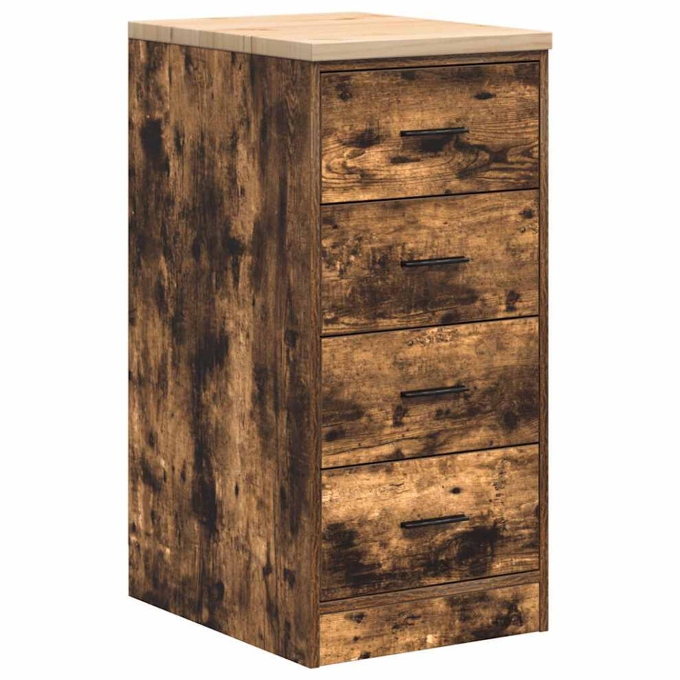 Vidaxl (Smoked Oak, 40 X 51 X 85 Cm/ 1 Pcs) Garage Storage Cabinet Solid Wood Pine Cabinet