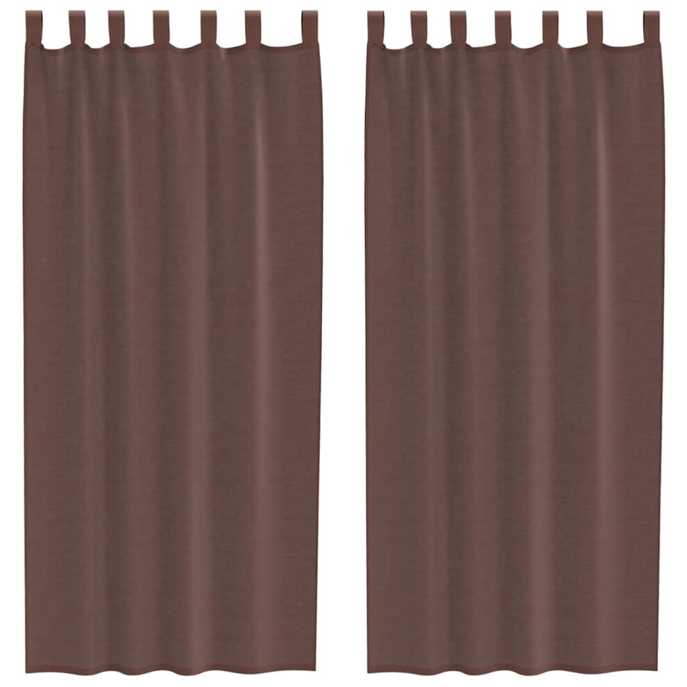 Vidaxl (Brown, 140 X 245 Cm) Voile Curtains 2 Pcs Net Curtain Sheer Curtain