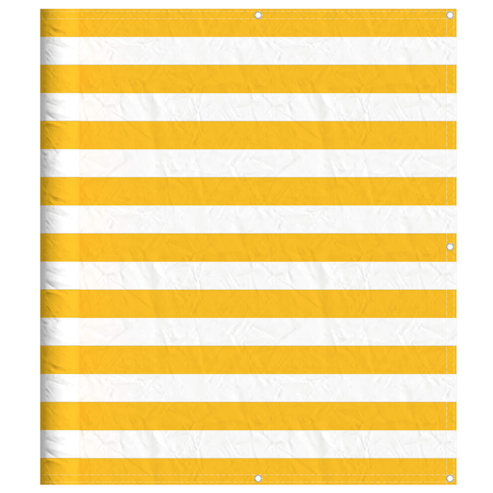 Vidaxl Balcony Screen Yellow And White Stripe 120X700 Cm Garden Screen