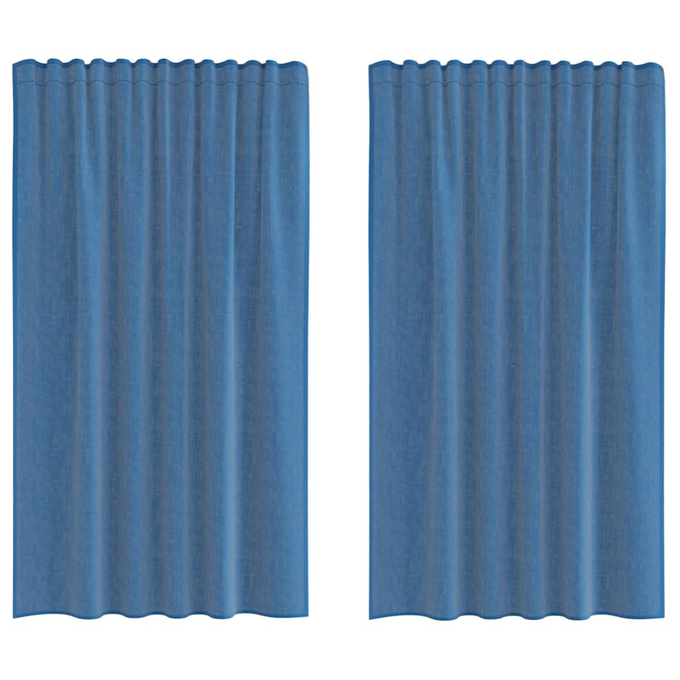 Vidaxl (Royal Blue, 140 X 175 Cm) Voile Curtains 2 Pcs Net Curtain Sheer Curtain