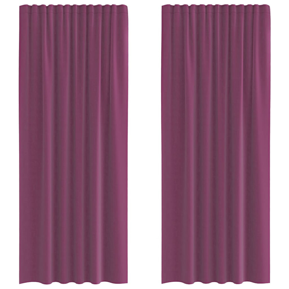 Vidaxl (Purple, 140 X 225 Cm) Voile Curtains 2 Pcs Net Curtain Sheer Curtain