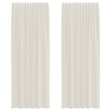 (cream, 140 x 260 cm) vidaXL Voile Curtains 2 pcs net curtain sheer curtain