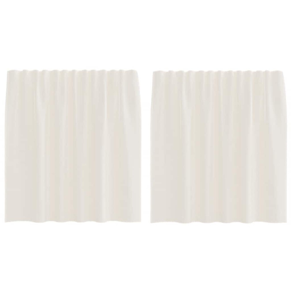 Vidaxl (Cream, 140 X 140 Cm) Voile Curtains 2 Pcs Net Curtain Sheer Curtain