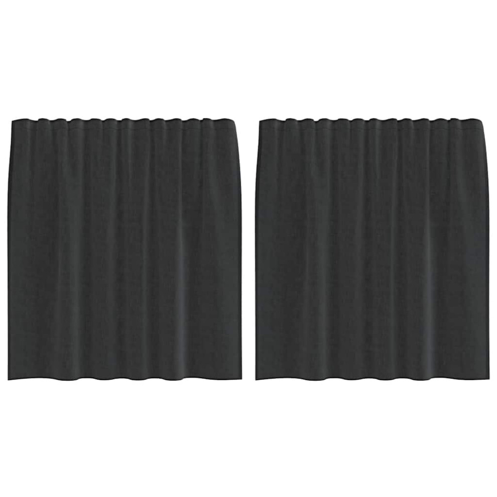 Vidaxl (Black, 140 X 140 Cm) Voile Curtains 2 Pcs Net Curtain Sheer Curtain