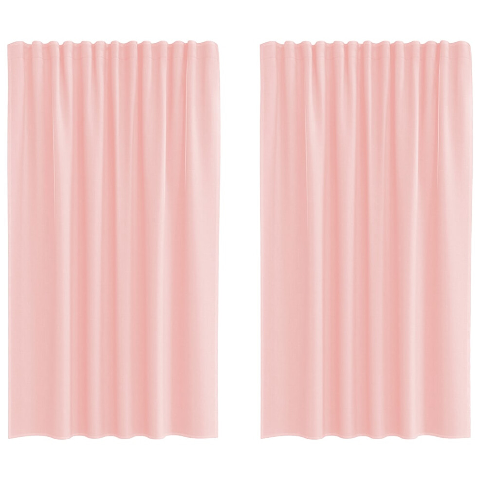 Vidaxl (Pink, 140 X 175 Cm) Voile Curtains 2 Pcs Net Curtain Sheer Curtain