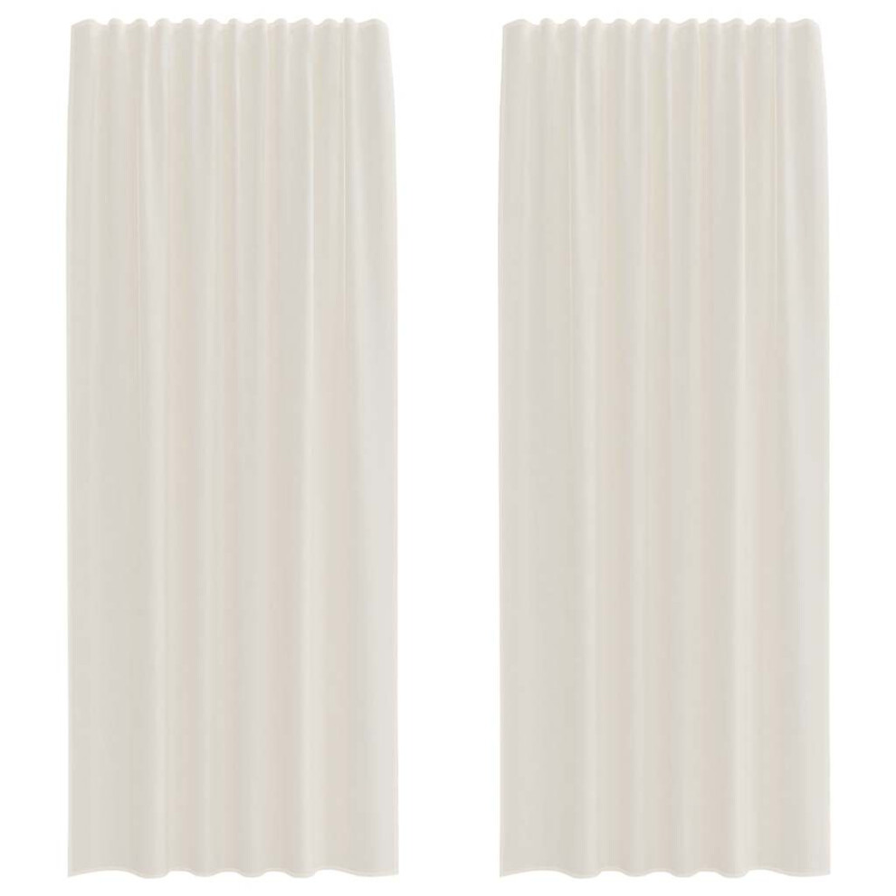 Vidaxl (Cream, 140 X 225 Cm) Voile Curtains 2 Pcs Net Curtain Sheer Curtain