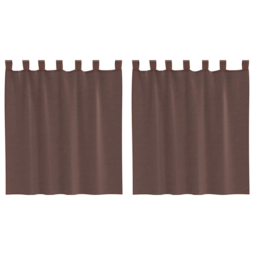 Vidaxl (Brown, 140 X 140 Cm) Voile Curtains 2 Pcs Net Curtain Sheer Curtain
