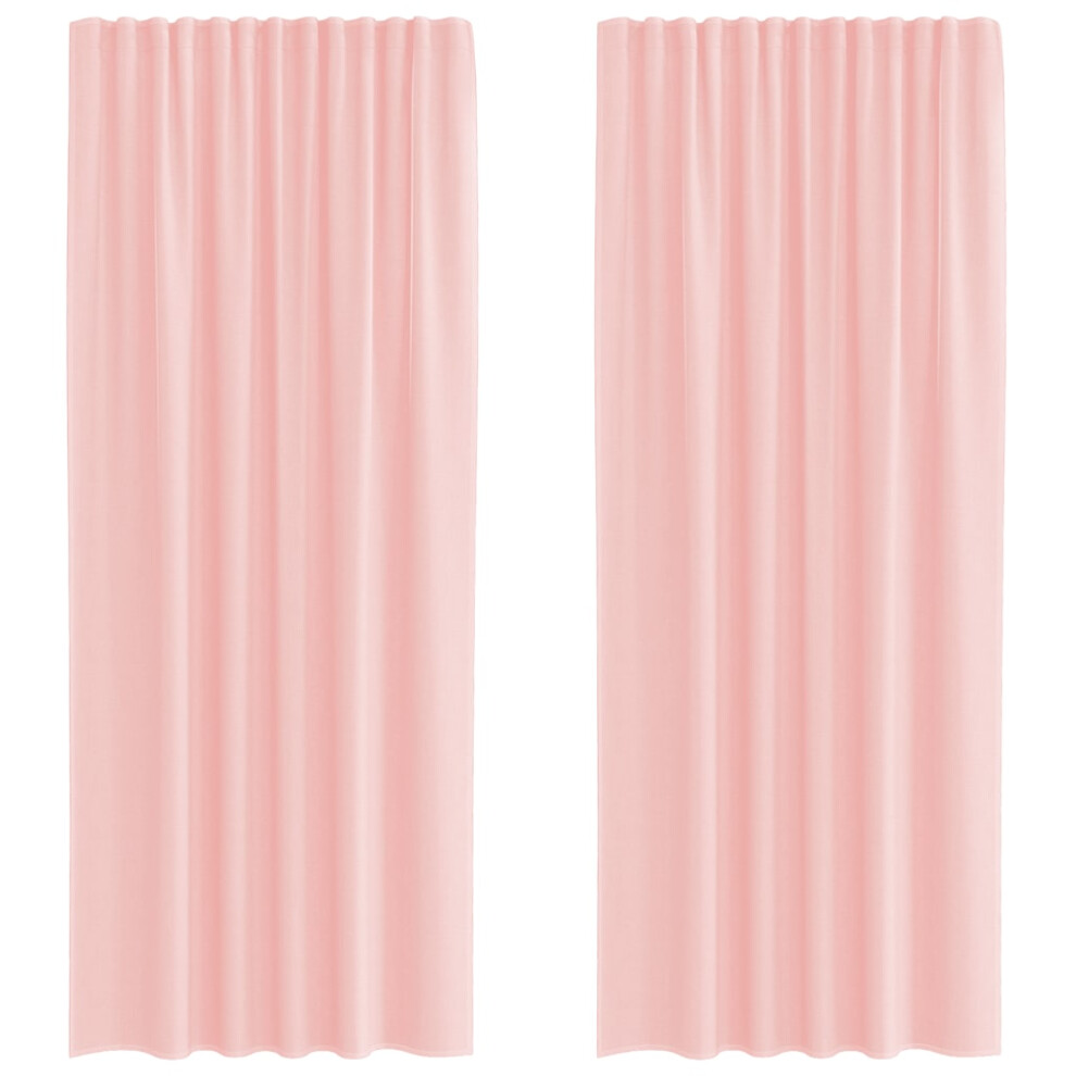 Vidaxl (Pink, 140 X 245 Cm) Voile Curtains 2 Pcs Net Curtain Sheer Curtain