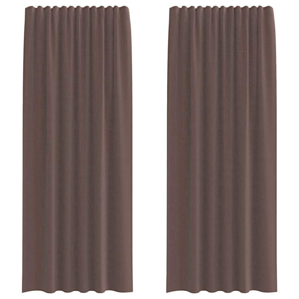 Vidaxl (Brown, 140 X 225 Cm) Voile Curtains 2 Pcs Net Curtain Sheer Curtain