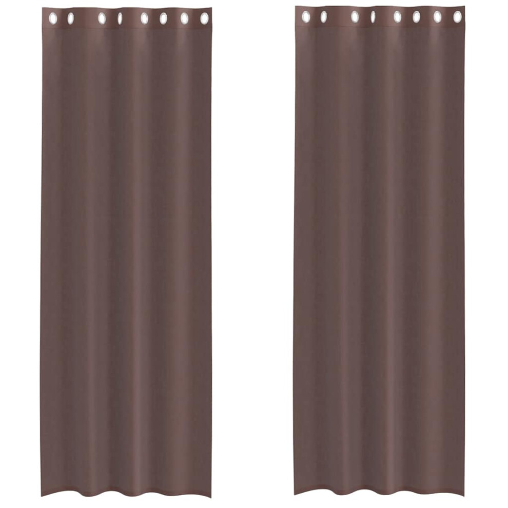 Vidaxl (Brown, 140 X 300 Cm) Voile Curtains 2 Pcs Net Curtain Sheer Curtain