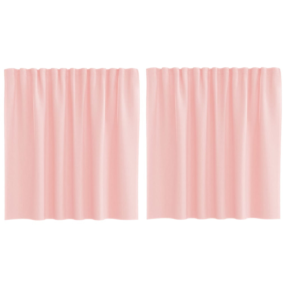 Vidaxl (Pink, 140 X 140 Cm) Voile Curtains 2 Pcs Net Curtain Sheer Curtain