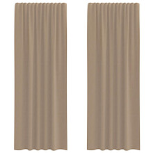 (light brown, 140 x 260 cm) vidaXL Voile Curtains 2 pcs net curtain sheer curtain