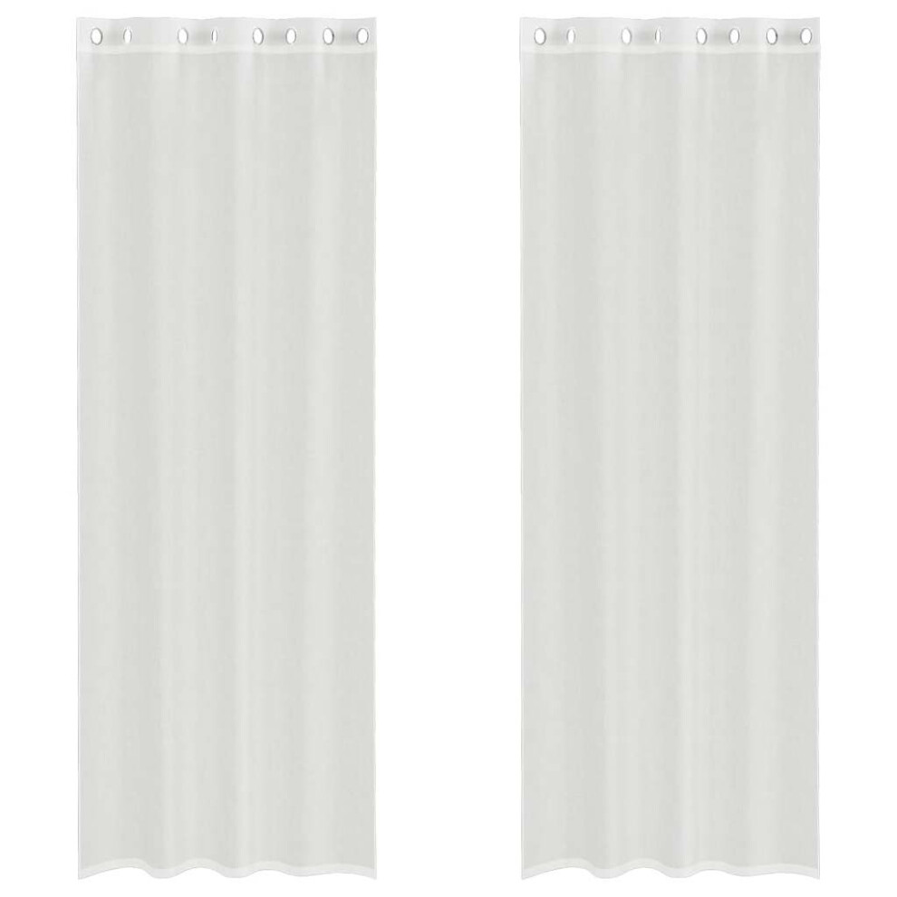 Vidaxl (White, 140 X 300 Cm) Voile Curtains 2 Pcs Net Curtain Sheer Curtain