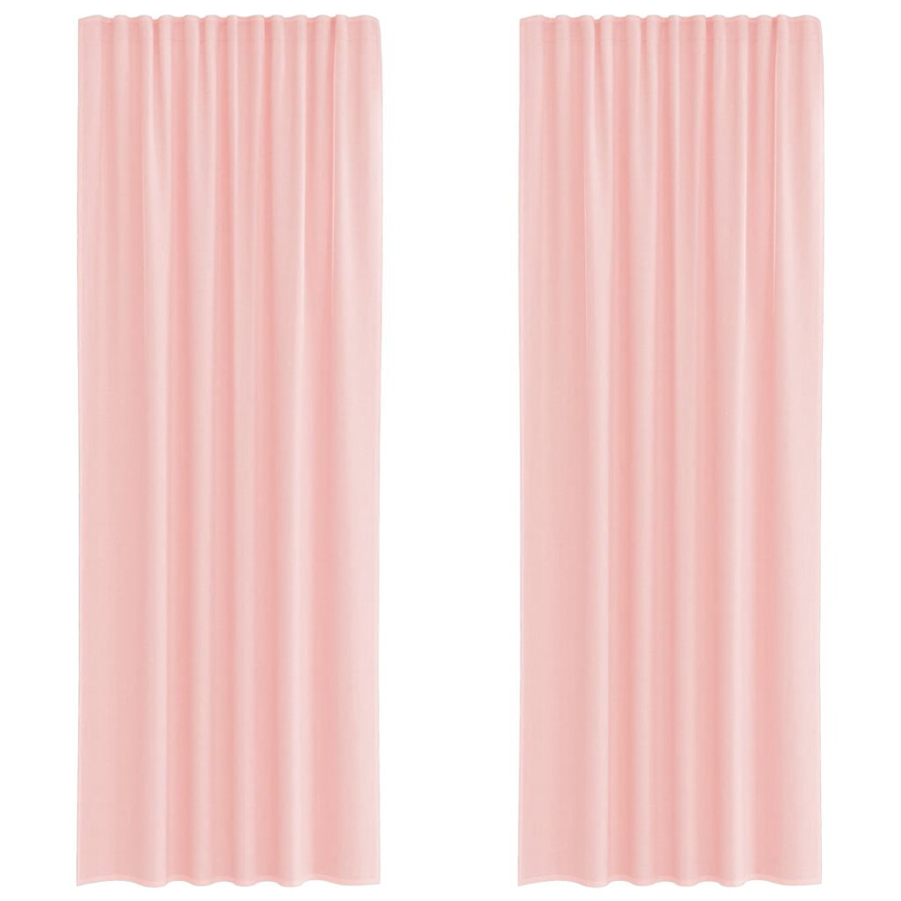 Vidaxl (Pink, 140 X 260 Cm) Voile Curtains 2 Pcs Net Curtain Sheer Curtain