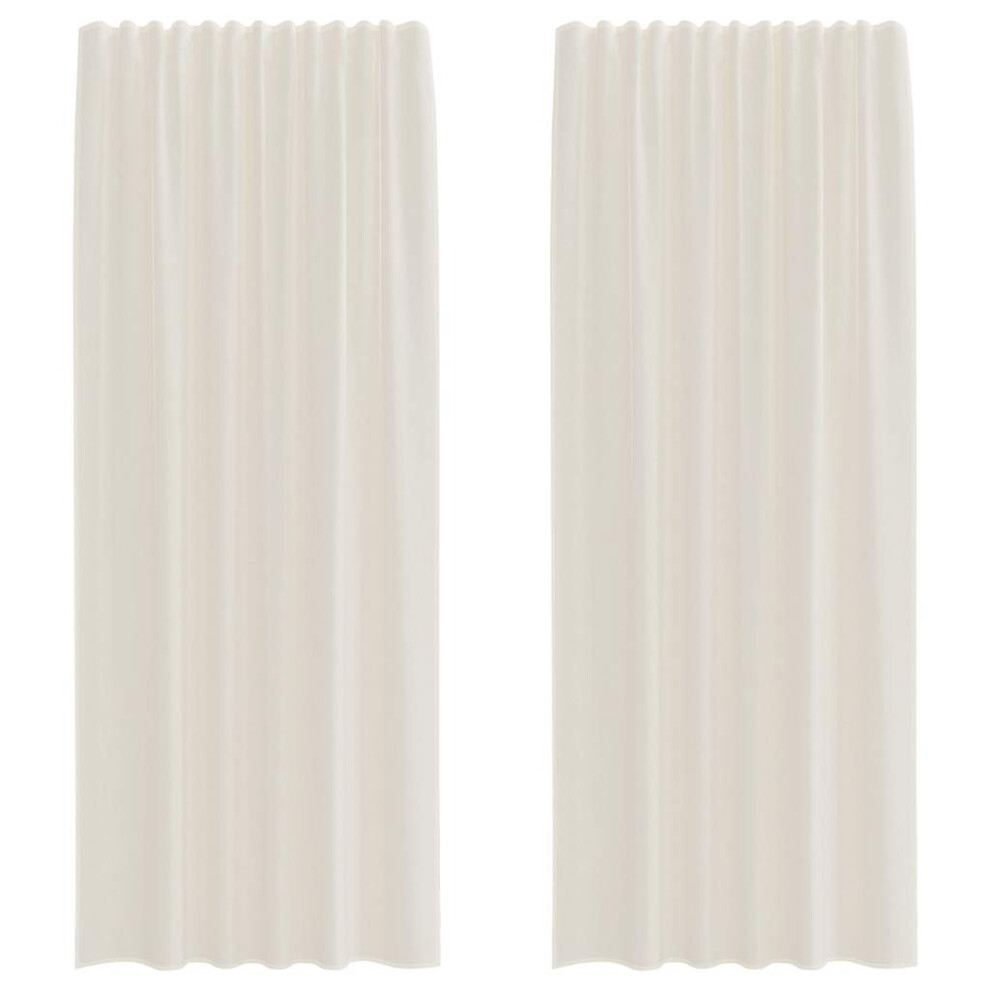Vidaxl (Cream, 140 X 245 Cm) Voile Curtains 2 Pcs Net Curtain Sheer Curtain