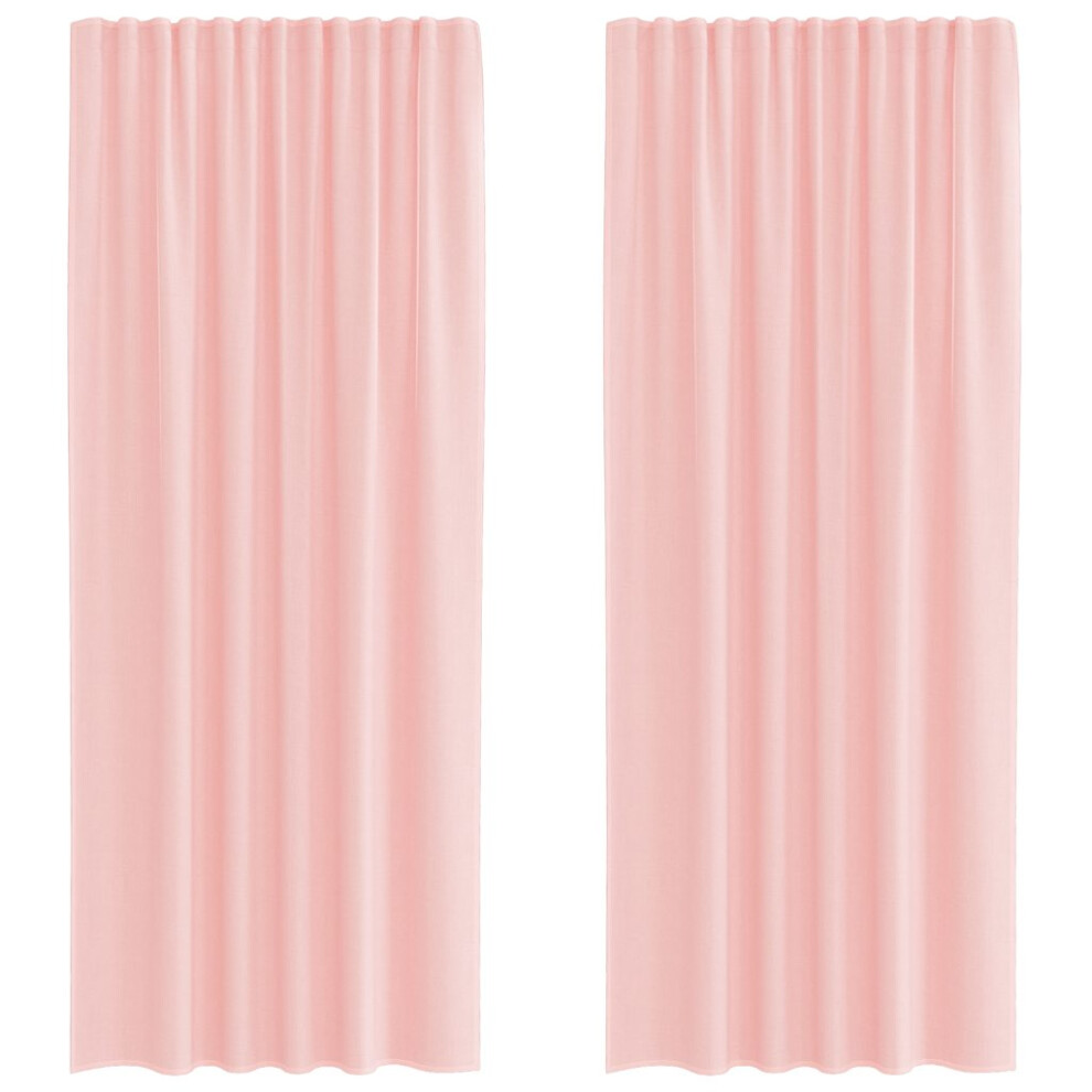 Vidaxl (Pink, 140 X 225 Cm) Voile Curtains 2 Pcs Net Curtain Sheer Curtain