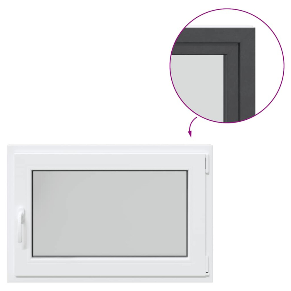 vidaXL Basement Window RISOR 90x70 cm Tilt&Turn DIN Right Anthracite