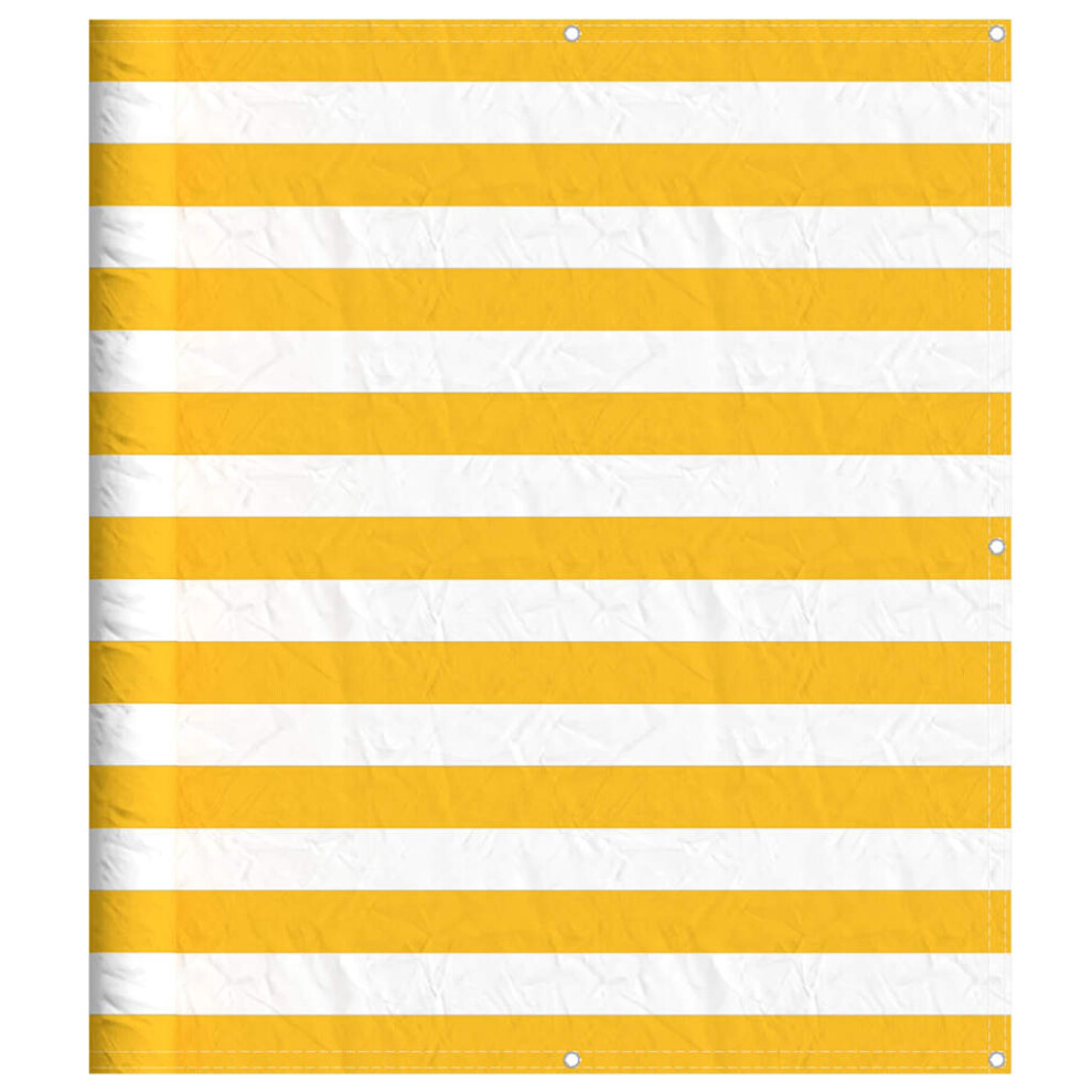 Vidaxl Balcony Screen Yellow And White Stripe 120X800 Cm Garden Screen