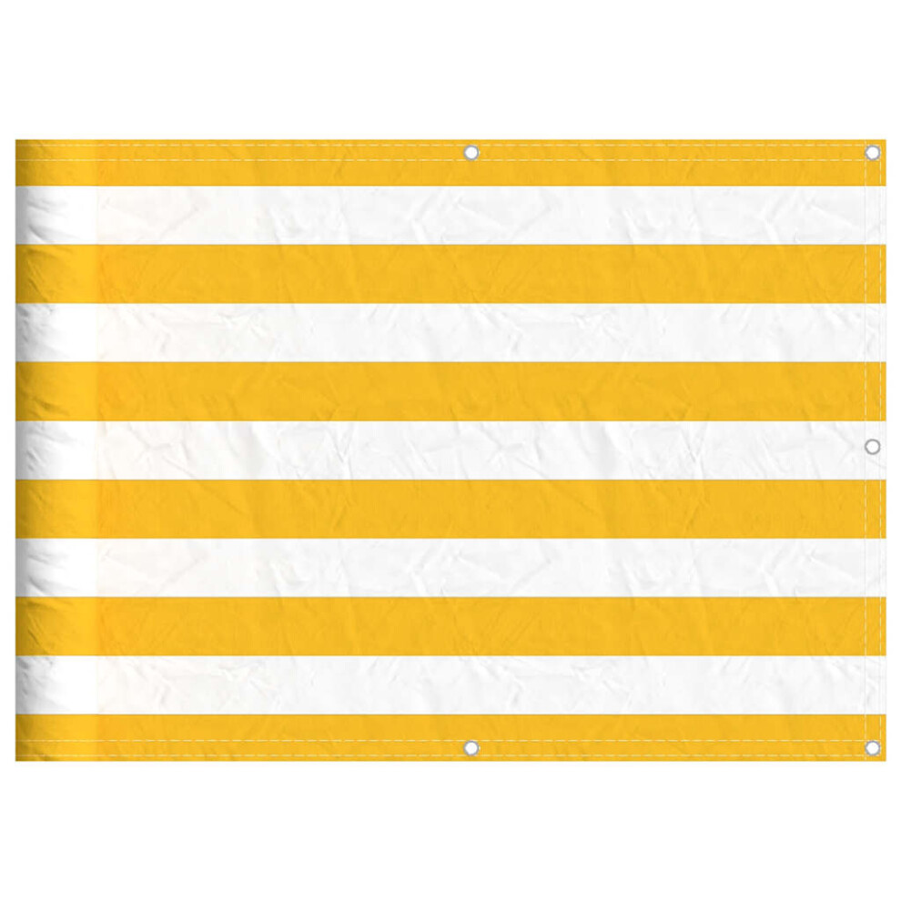 Vidaxl Balcony Screen Yellow And White Stripe 75X800 Cm Garden Screen