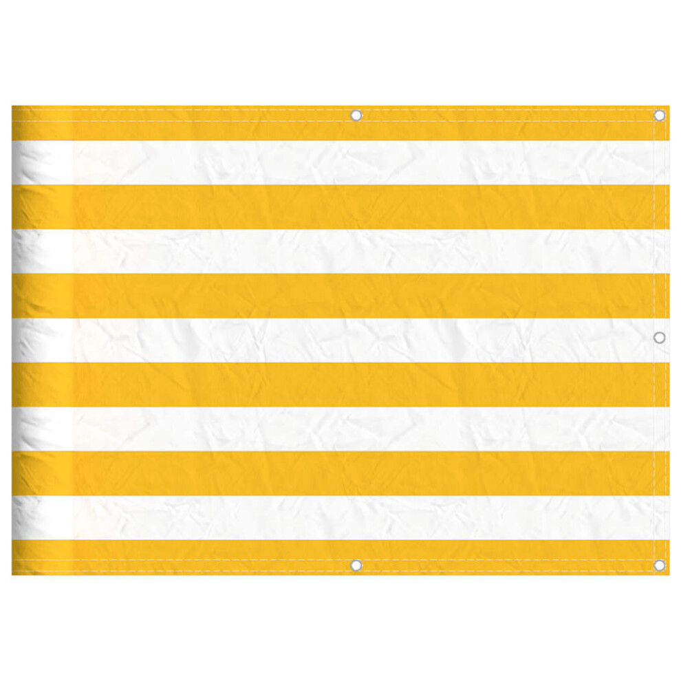 Vidaxl Balcony Screen Yellow And White Stripe 75X1000 Cm Garden Screen