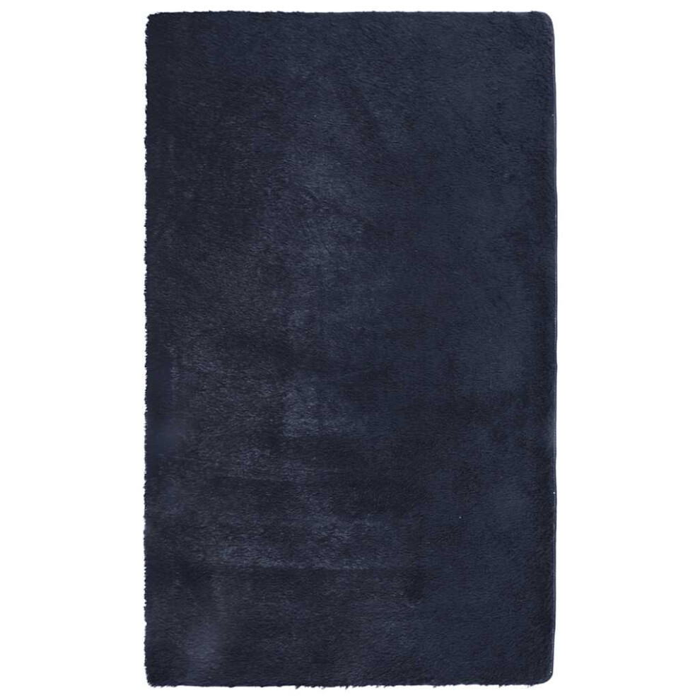 Vidaxl (Navy, 80 X 150 Cm) Shaggy Rug High Pile Navarra Polyester Area Rug