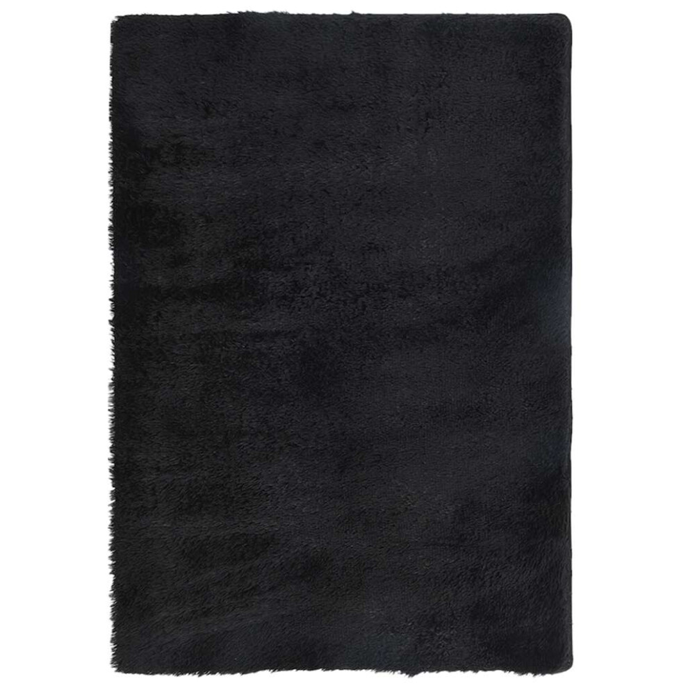 Vidaxl (Black, 200 X 290 Cm) Shaggy Rug High Pile Navarra Polyester Area Rug