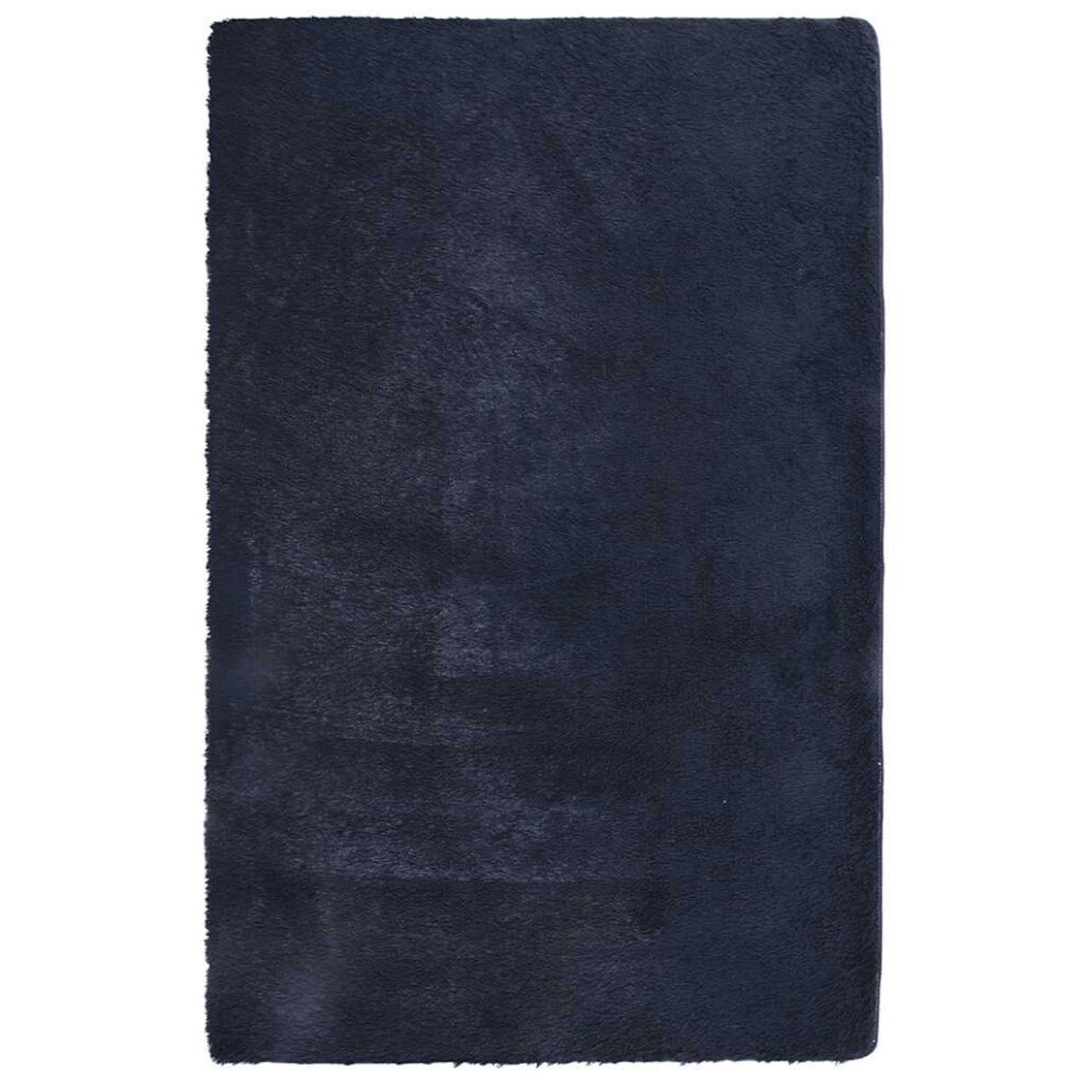 Vidaxl (Navy, 130 X 200 Cm) Shaggy Rug High Pile Navarra Polyester Area Rug