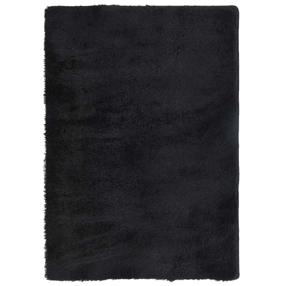 Vidaxl (Black, 240 X 340 Cm) Shaggy Rug High Pile Navarra Polyester Area Rug