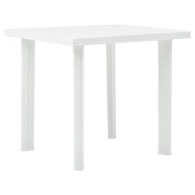 vidaXL Garden Table White 80cm Plastic Outdoor Terrace Patio Stand Furniture