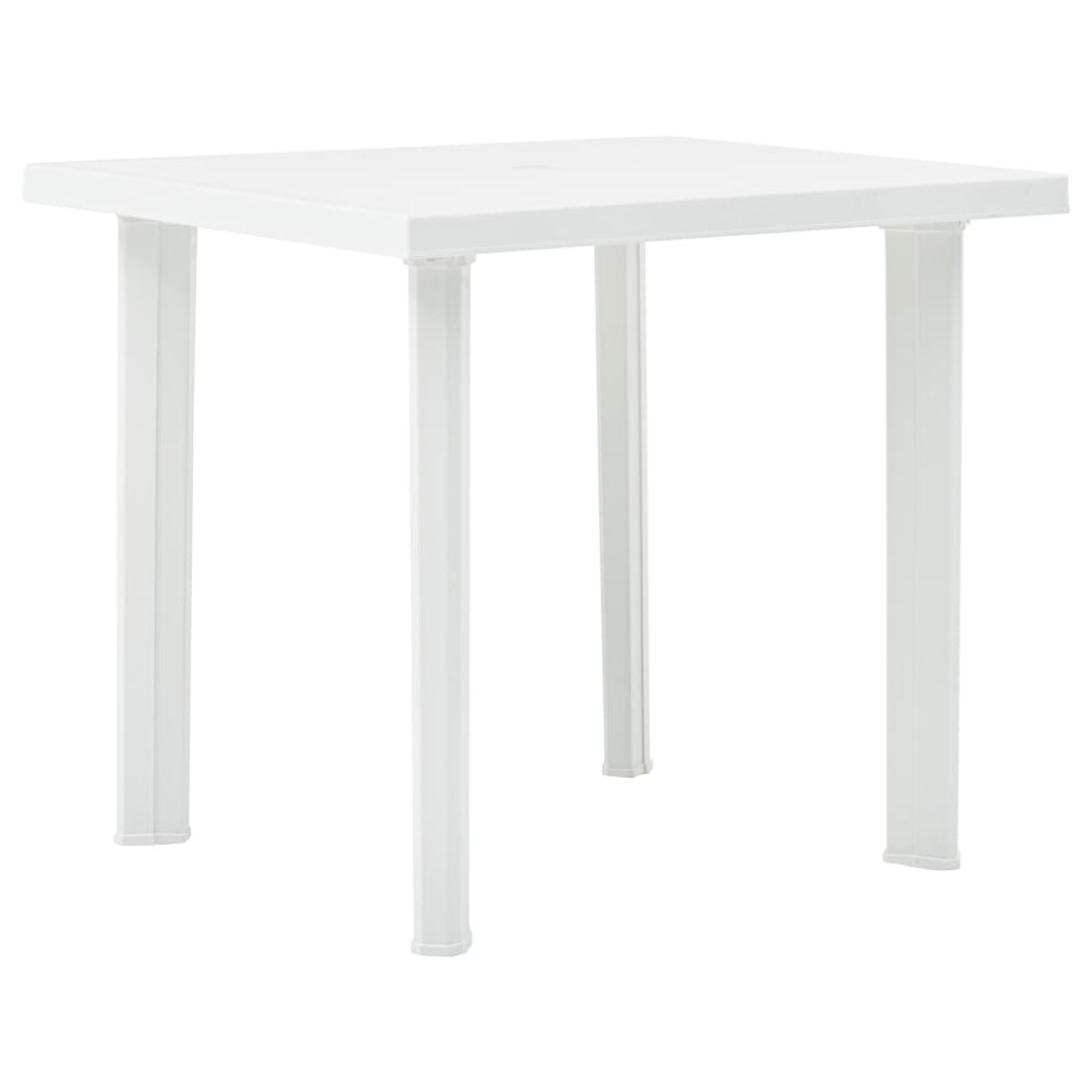 Vidaxl Garden Table White 80Cm Plastic Outdoor Terrace Patio Stand Furniture