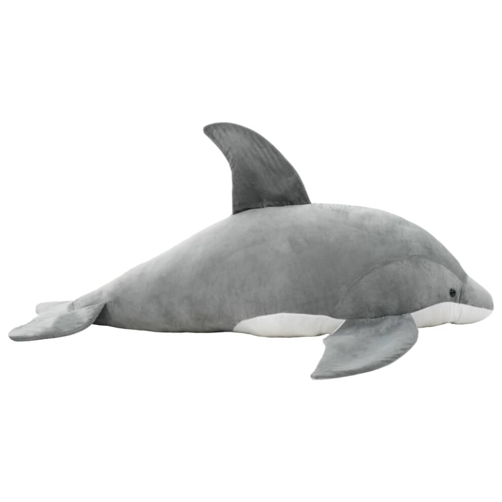 Photos - Other Toys VidaXL Dolphin Cuddly Toy Plush Grey Kids Children Stuffed Animal Doll Gift 