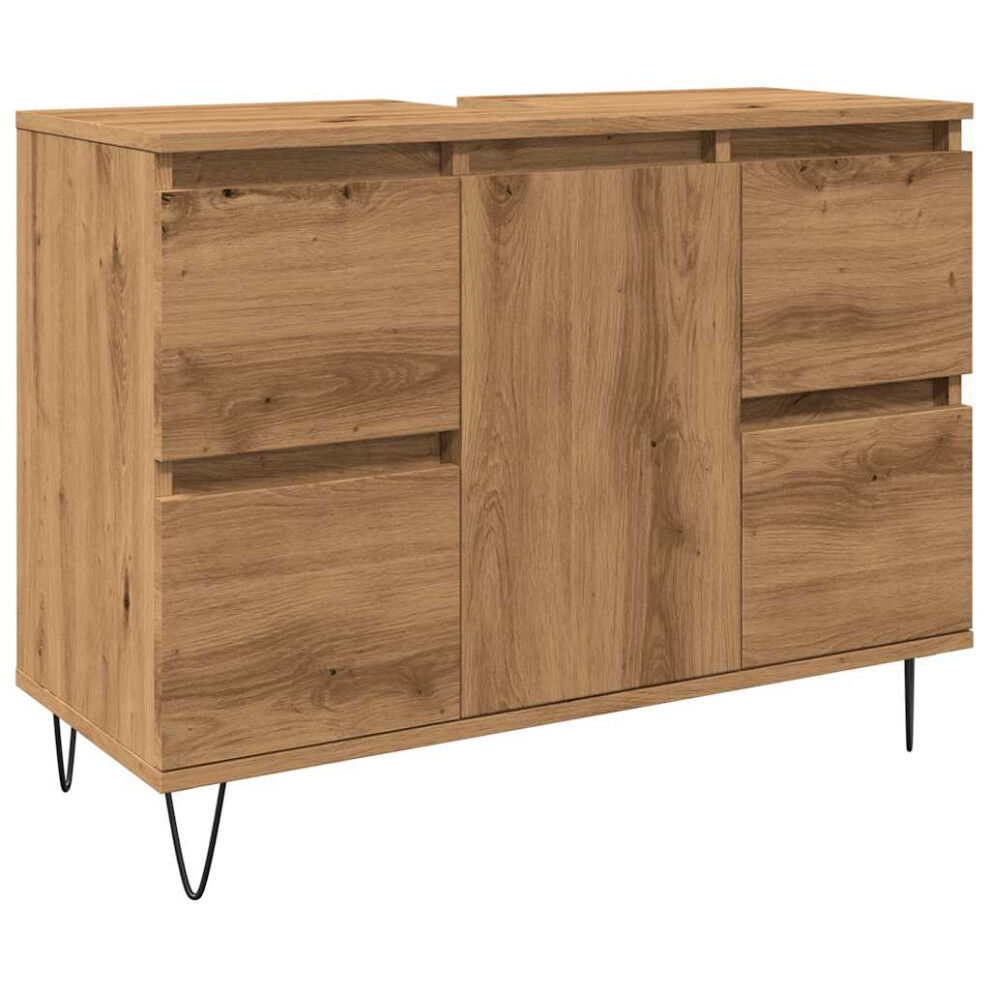 Vidaxl Bathroom Cabinet Sink Cupboard Vanity Unit Artisan Oak Engineered Wood
