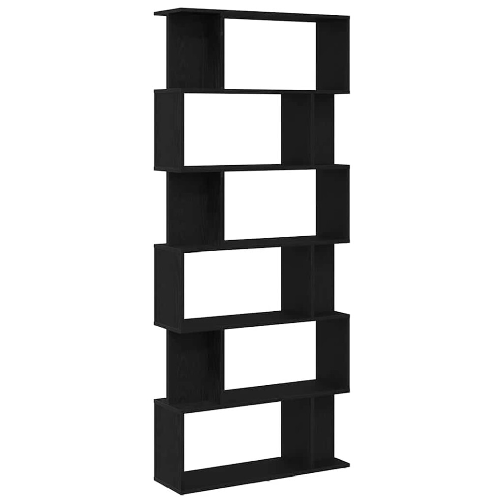 Vidaxl Bookcase Black Oak 80X24x190.5 Cm Engineered Wood Bookshelf Book Case