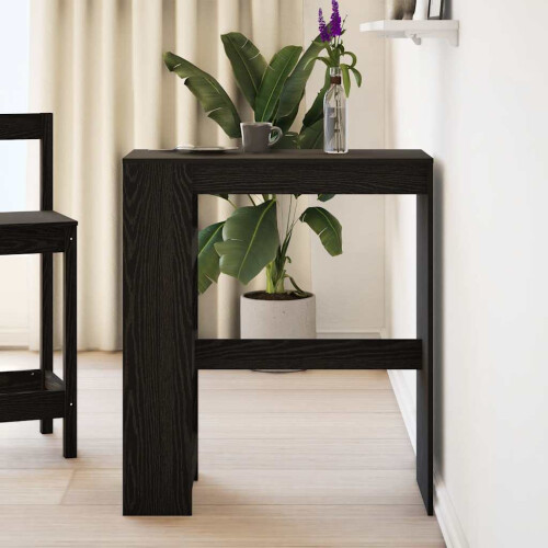 VidaXL vidaXL Bartisch mit Regal Schwarz Eichen-Optik 90x40x103,5 cm 2