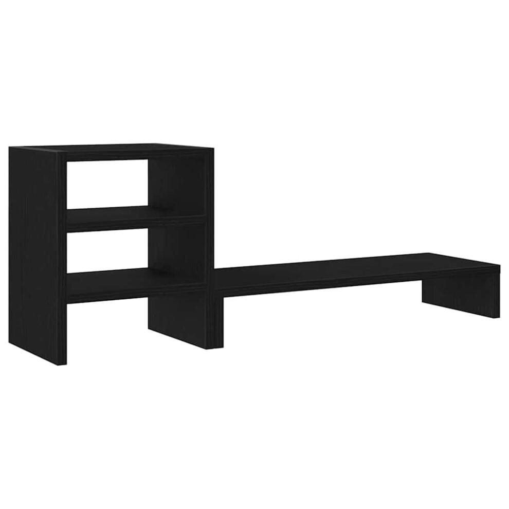 Vidaxl Monitor Stand With Desk Organiser Oak Engineered Wood Black