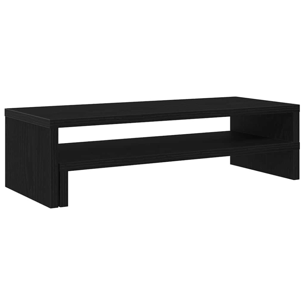 Vidaxl Monitor Stand Oak 54X22x15 Cm Engineered Wood Monitor Riser Black